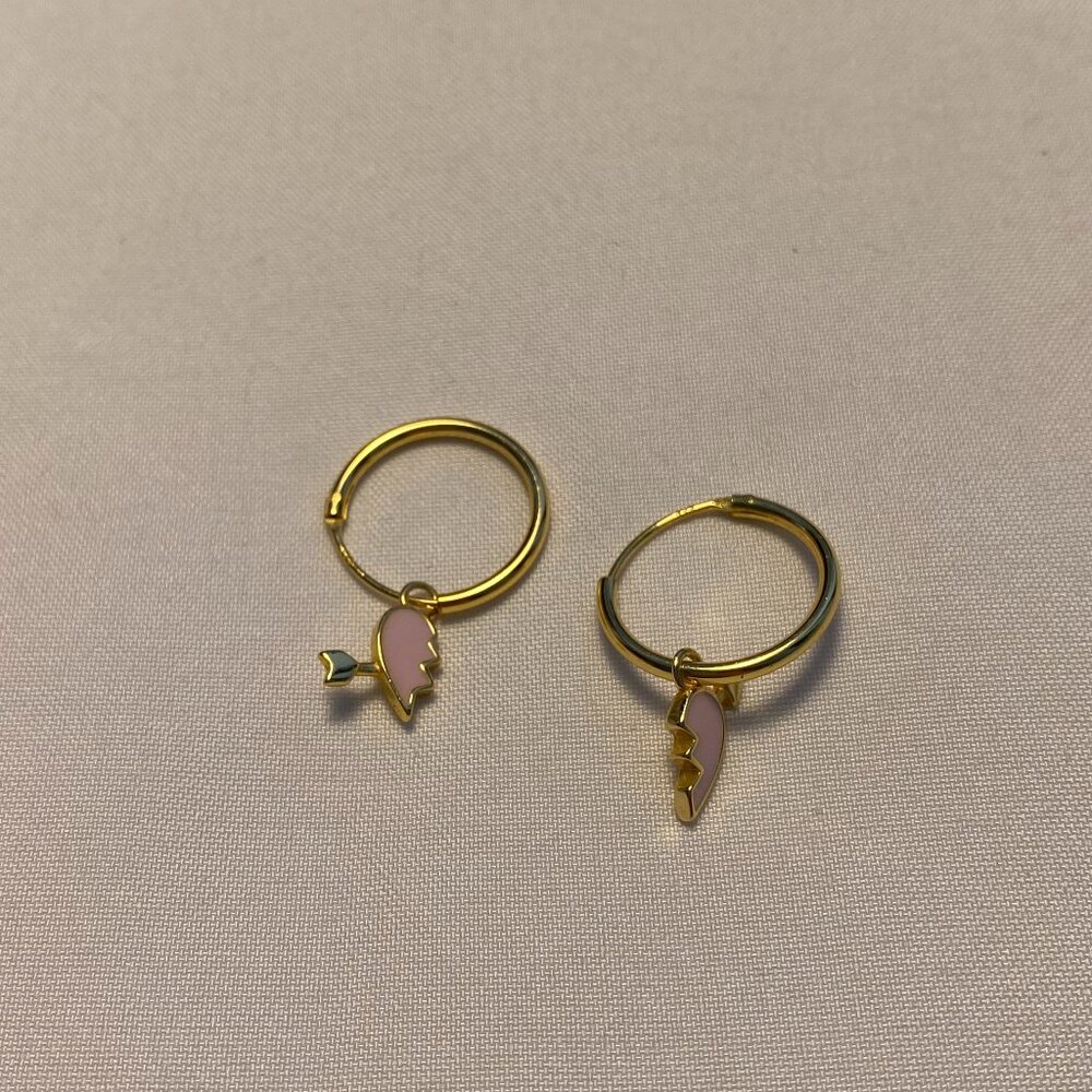 Broken Heart Hoop Earrings